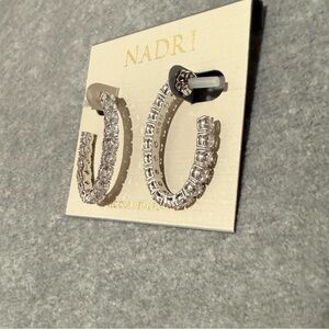 NWT Nadri Crystal Hoop Earrings